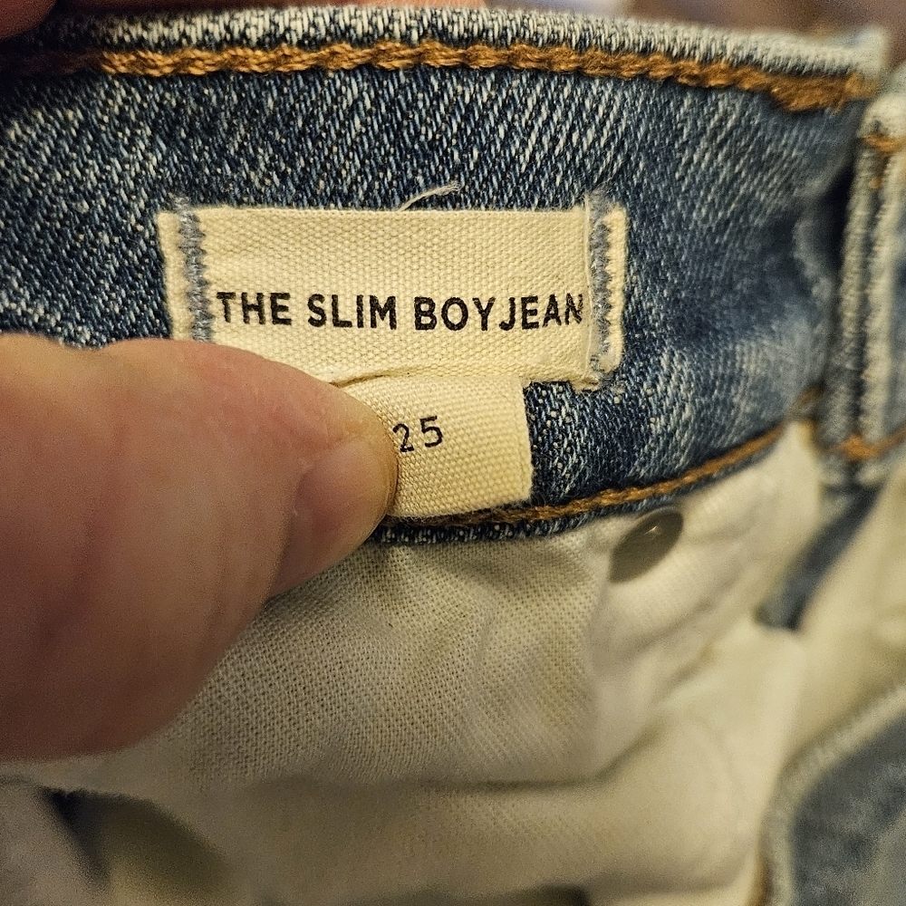 Madewell Slim Boy Indigo Fair Trade Distressed Jeans size 25 - Picture 7 of 7